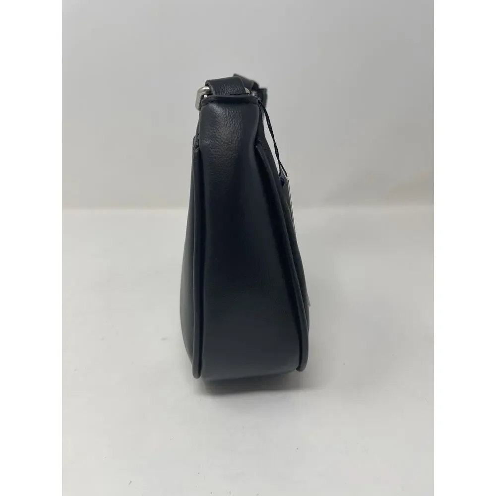French Connection Sabrina Shoulder Bag with Coin Purse Black Faux Leather‎